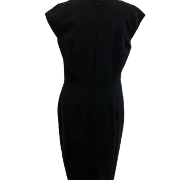 Classic Ann Taylor Factory Black Cap Sleeve Sheath Dress 14P - Picture 2 of 3